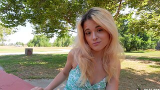 Blonde Nicole Nichols with small breast gets fucked by her BF