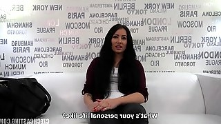 Barbora is a black haired woman who got fucked during a job interview and liked it